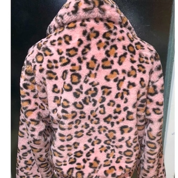 NWT Victorias Secret PINK Know.One.Cares Fur Leopard Cheetah Coat Jacket Size L - Picture 2 of 6